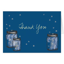 3 Mason Jars with Fireflies Card