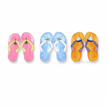 3 Pairs of Flip-Flops Photo Sculpture
