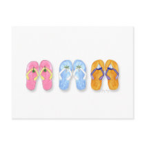3 Pairs of Flip-Flops Postcard