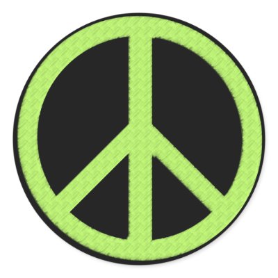 3" Peace Green Stickers by peacedepot