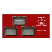 3 Photo slot Your Picture Christmas Cards Customized Photo Card