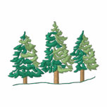 3 Pine Trees Embroidered Polo Shirt