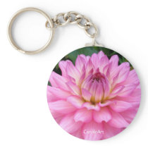 3 Pink Dahlia Burst Key Chain