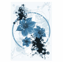3 Pretty Flowers - Blue