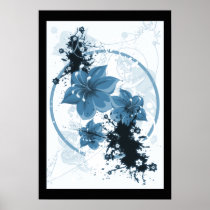 3 Pretty Flowers - Blue