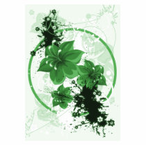 3 Pretty Flowers - Green
