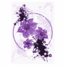3 Pretty Flowers - Purple Cut Outs