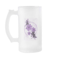 3 Pretty Flowers - Purple Mugs