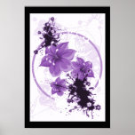 3 Pretty Flowers - Purple