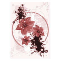 3 Pretty Flowers - Red