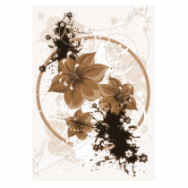 3 Pretty Flowers - Sepia