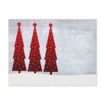 3 Red Christmas trees Post Cards
