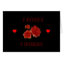 3 ROSES 3 WORDS Card