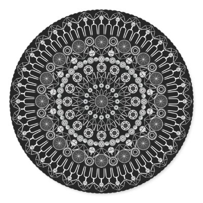 3" Round Sticker with Good Day Bike Mandala by robert_coyne