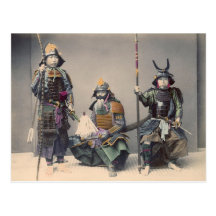 3 samouraïs en photo de cru d'armure cartes postales