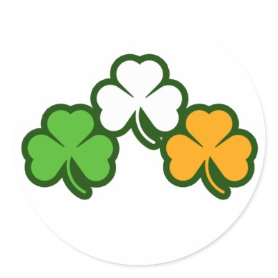 3 Shamrock Round Stickers by zalo81