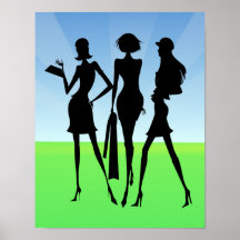3 Shopping Women Friends Print