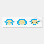 3 singes sages adhésif pour voiture