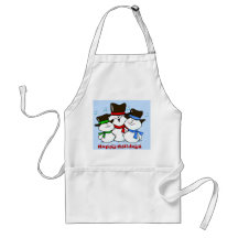 3 Singing Snowmen Apron