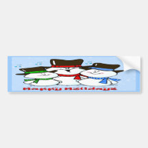 3 Singing Snowmen Bumper Sticker
