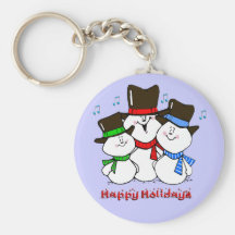 3 Singing Snowmen Keychains