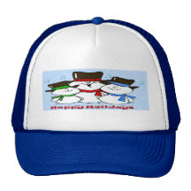 3 Singing Snowmen Trucker Hat