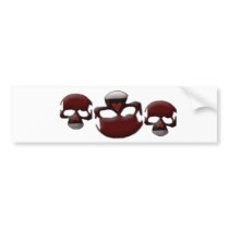 3 skulls bumper sticker