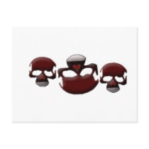 3 skulls postcard