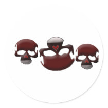 3 skulls sticker