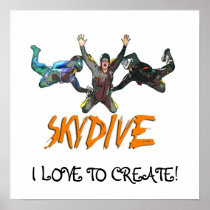 3 Skydivers - Orange Print