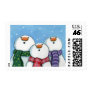 3 Snowmen wearing scarves Postage