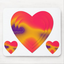 3 stacked multicolored hearts mousepad