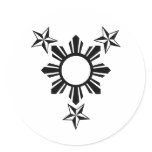 3 Stars and Sun Stickers
