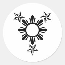 3 Stars and Sun Stickers