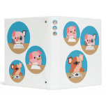 3 Studious Cute Cartoon Pigs Avery Binder