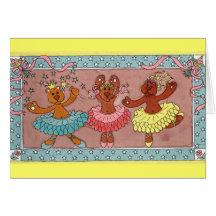 3 Teddy's Dancing Card