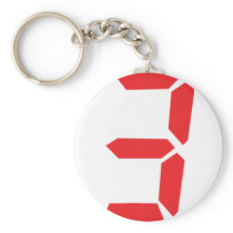 3 three red alarm clock digital number key chain