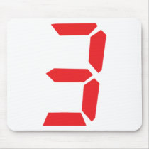 3 three red alarm clock digital number mouse pad