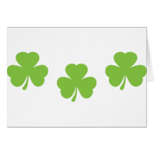 3 three shamrocks greeting cards