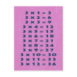 #3 Times Table Collectible Postcard