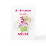 3 today cupcake birthday card