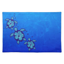 3 tortues bleues de Honu Set De Table