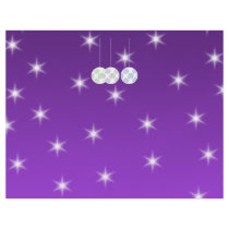 3 White Christmas Baubles on Purple Background. Flyer