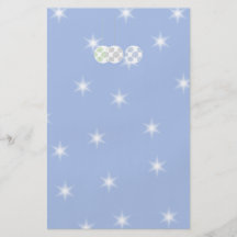 3 White Swirly Christmas Baubles. On Blue. Personalized Flyer