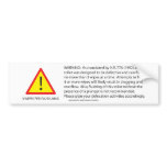 3 Wipes Per Flush Warning Bumper Sticker