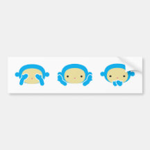 3 Wise Monkeys Bumper Sticker