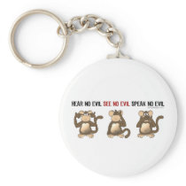 3 Wise Monkeys Keychain