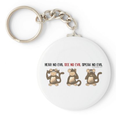 3 Wise Monkeys Keychain by ironydesign
