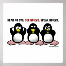 3 Wise Monkeys Poster