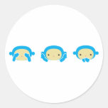 3 Wise Monkeys Round Sticker